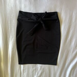 Black Pencil Skirt with Ties for Bow
